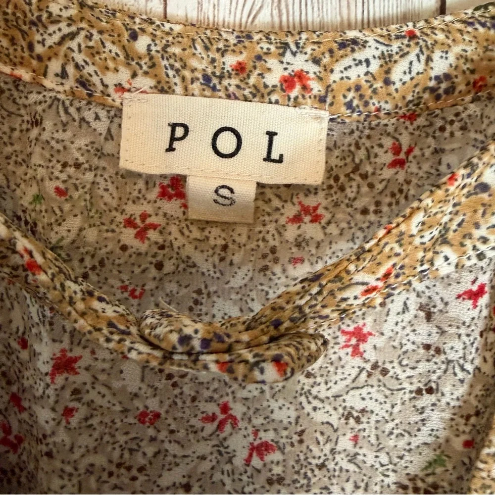 POL Boho Mixed Print Lace Trim Sleeveless Tunic Top - Picture 3 of 10